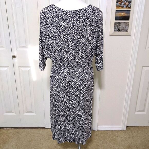 SOMA Midi Dress Black/White and Grey Speckled 3/4 Sleeve - Picture 6 of 8